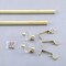42-126-Inch Gold ADJUSTABLE CURTAIN ROD Set Crystal Finials Home Decorations